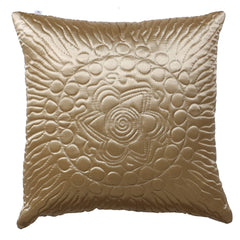 Heart Home Cushion Cover|Sofa Cushion Covers|Embossed Flower Print Sitting Cushion Cover|Velvet Cushion Filler|16x16 Inch|Set of 5 (Gold)