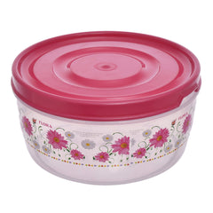 Kuber Industries Floral Print Plastic Multipurpose Transparent Air Tight Food Storage Kitchen Container Set (Set of 4, Pink)-KUBMART1234