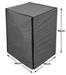 Heart Home Dot Printed PVC Front Load Water Proof, Dust Proof, Moisture Proof Washing Machine Cover (Black)