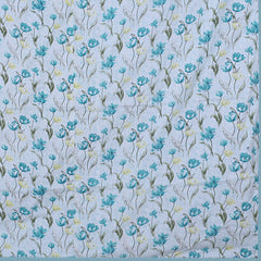 Heart Home Lightweight Tropical Plant Design Cotton Reversible Double Bed Dohar|AC Blanket for Home & Travelling (Sky Blue)
