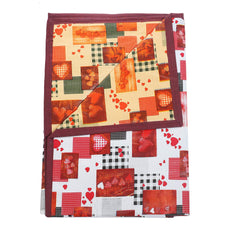 Kuber Industries Heart Design PVC Reversible Food Mat Bed Server -(Red and Cream, Polyvinyl Chloride)