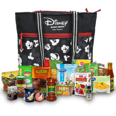 Kuber Industries Polyester Disney Mickey Mouse Print Attractive & Foldable Grocery|Shopping|Travel Hand Bag with Front Pocket & Handle, Pack of 2 (Black)