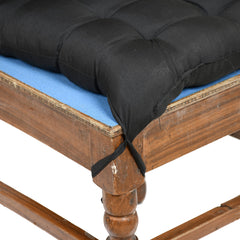 Kuber Industries 18 * 48 Inch Microfiber Non Slip Rocking Chair Back and Seat Cushion with Ties (Black), Standard (HS_37_KUBMART020785)