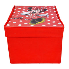 Kuber Industries Disney Minnie Print Non Woven Fabric Foldable Saree Cover Storage Organizer Box with with Lid, Extra Large (Red, Standard)