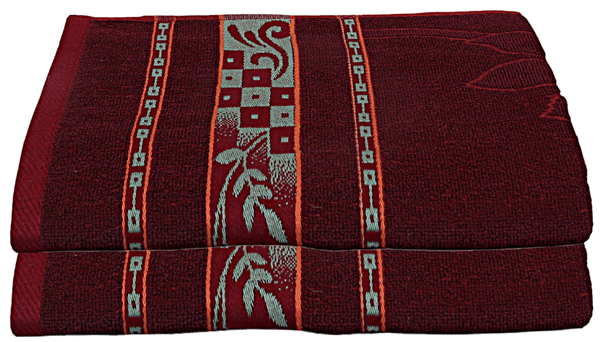 Kuber Industries 100% Cotton 2 Pieces Bath Towel 27" x54” (Maroon) -CTKTC28920