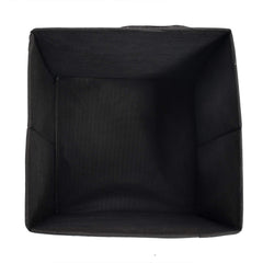 Kuber Industries Disney Mickey Mouse Print Non Woven Fabric Foldable Cloth Storage Box Toy, Books Wardrobe Organiser Cube with Handle (Black, Large) - 2 Pieces