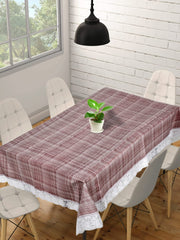 Kuber Industries Lining Printed PVC 6 Seater Dinning Table Cover 60"x90" (Brown)-HS43KUBMART25651