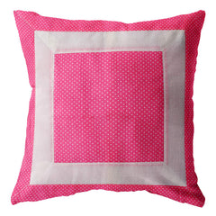Kuber Industries Cotton Decorative Square Throw Pillow Cover Cushion Covers Pillowcase, Home Decor Decorations for Sofa Couch Bed Chair with Dot Printed 16 x 16 Inch-Set of 4 (Pink)