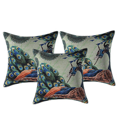 Heart Home Cotton 4 Pieces Cushion Cover Set (Green) - CTHH1182