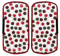 Kuber Industries Circle Design 3 Pieces PVC Fridge Mats,2 Piece Handle Cover and 1 Piece Fridge Top Cover (Maroon & Cream) CTKTC34067