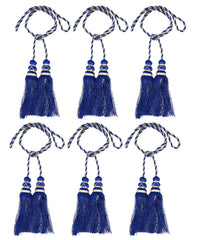 Kuber Industries Polyester 6 Pieces Curtain Tie Back Tassel Set (Royal Blue) CTKTC33465