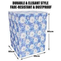 Heart Home Washing Machine Cover | Sun Flower Print Washing Machine Cover | PVC Top Load Fully-Automatic Washing Machine Cover | Blue