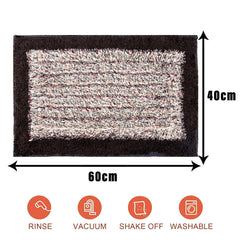 Kuber Industries Door Mat | Dust Trapper Mat | Door Entrance Mat | Anti-Skid Door Mat | Floor Mat for Home Entrance | Cotton Border Door Mat | Entryway Door Mat | Brown