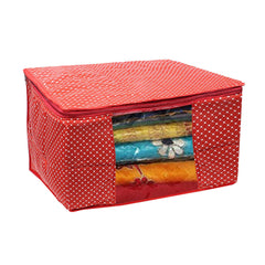 Kuber Industries Cotton 2 Pieces Three Layer Quilted Extra Large Saree Cover (Red)-CTKTC13486