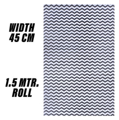 Heart Home Shelf Liner | EVA Kitchen Cabinet Shelf Mat | Anti-Slip Bathroom Mat | Fridge Mat | Table Mat | Zig Zag Design Wardrobe Mat | 1.5 Meter | Pack of 2 | Black