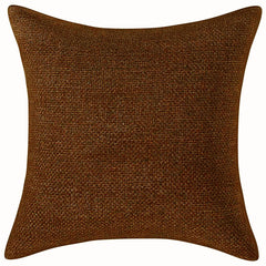 Kuber Industries Jute Cotton Decorative Square Cushion Cover, Cushion Case For Sofa Couch Bed 16x16 Inch- Pack of 5 (Brown)