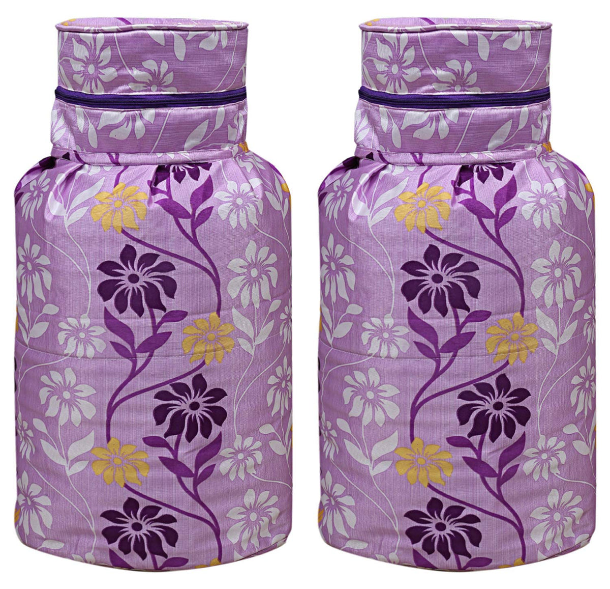 Kuber Industries Cotton 2 Pieces Cylinder Cover (Purple) -CTKTC6911, Standard (CTKTC06911)