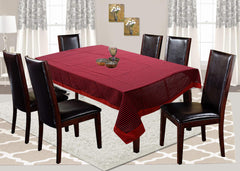 Kuber Industries Dining Table Cover 6 Seater|Table Cloth|Table Cover for Home, Restaurant|Maroon