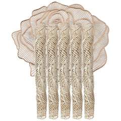 Heart Home Rose Design Non-Slip Heat Insulation Decorative Table Placemats, Set of 6 (Gold)-50HH01304