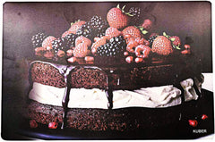 Kuber Industries Cake Design 4 Pieces PVC Refrigerator/Fridge Multipurpose Drawer Mat Set(Brown)-CTKTC032673