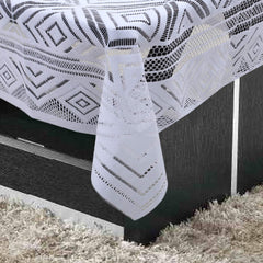 Kuber Industries Cotton 1 Piece 4 Seater Center Table Cover (White) -CTKTC5802 Pack of 1