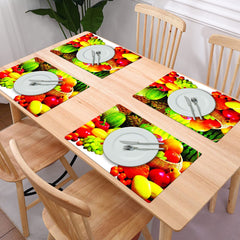 Kuber Industries Fruit Print Waterproof, Stain Resistant, Washable Refrigerator/Fridge Drawer Mat, Set of 6 (Multicolour)