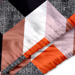 Kuber Industries AC Cover|Attractive Digital Square Print 1.5 Ton|All Weather Friendly|Stretchable Fabric & Elastic Closure,(Orange)