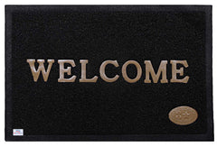 Heart Home Eco-Friendly Heavy Duty Rubber & PVC Super Absorbent Outdoor Welcome Mat with Non-Slip Net Backing (Black, Model: HHEART015379)