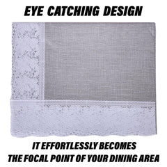 Heart Home Dining Table Cover | Kitchen Dining Tablecloth | 6 Seater Dining Table Cover | Dining Table Cover for Hall Décor | Plain Texture Tablecloth | DTC | 60x90 | Gray