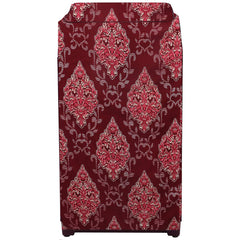 Kuber Industries Floral Design Cotton Top Load Fully Automatic Washing Machine Cover (Maroon)-CTKTC014425