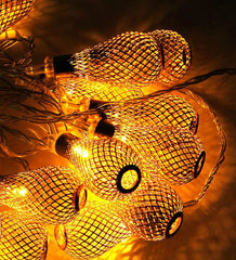 Kuber Industries Lantern Shape String Lights| Golden Metal Home Decor Light | Led Light Decoration | 14 LED (Warm White)…