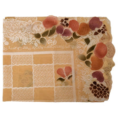 Kuber Industries Check Printed Home Decorative Luxurious 4 Seater Cotton Center Table Cover/Table Cloth, 40"x60" (Light Orange)-44KM02