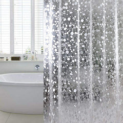 Heart Home 0.20mm 3D Stain Resistant, No Odor Clear Waterproof PVC AC Shower Curtain with Eyelets,7 Feet- Pack of 2 (Transparent)-HS_38_HEARTH21303, Tranasparent, Standard