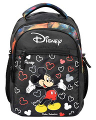 Kuber Industries Disney Mickey Mouse Print School Bag/Backpack|Solid Disney Print & Waterproof Polyester Material|2 Comparment with 2 Front Pockets|Size 28 x 17 x 36 CM (Black)