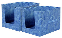 Kuber Industries Lehariya Printed Multiuses Non-Woven Closet Organizer With Handles- Pack of 2 (Blue) -HS43KUBMART26489