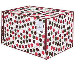 Kuber Industries Circle Design PVC Microwave Oven Full Closure Cover for 30 Litre (Brown) CTKTC33260