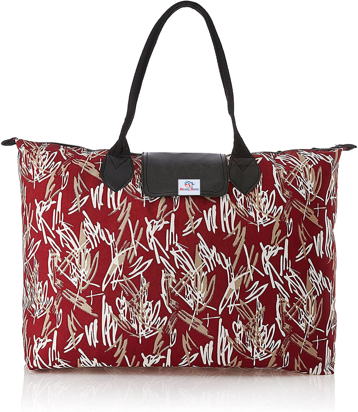 Heart Home Rexien Shopping Bags for Carry Milk Grocery Fruits Vegetable with Reinforced Handles jhola Bag (Maroon)