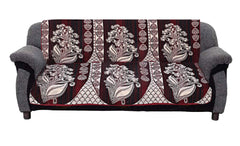 Kuber Industries Flower Design Cotton Reversible 6 Pieces 5 Seater Sofa Cover Set (Maroon), CTKTC13575