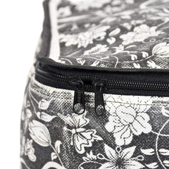 Heart Home Metalic Flower Print 8 Piece Non Woven Fabric Saree Cover/Clothes Organiser For Wardrobe Set with Transparent Window, Extra Large (Black)-HHEART16523