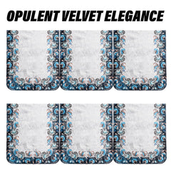 Heart Home Sofa Cover | 3+1 Seater Sofa Slip Cover Set | Blue Digital Flower Sofa Cover | Velvet Couch Cover | Sofa Slipcover Set | Sofa Cover for Living Room | Gray