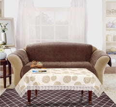 Heart Home PVC 4 Seater Center Table Cover (Yellow) 40 x 60 Inches CTHH8052