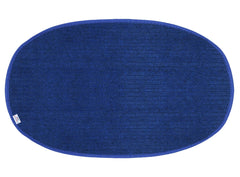 Heart Home Oval Shape Microfiber Anti Slip Door Mat (14'' x 23'', Blue)-HEART12086, Standard