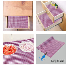 Kuber Industries Checkered Design PVC Wardrobe Kitchen Drawer Cupboard Cabinet Shelf Mat, Shelf Liner 10 Mtr (Pink)-KUBMART03008