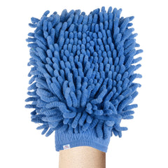 Heart Home Chenille Mitts|Microfiber Cleaning Gloves|Inside Waterproof Cloth Gloves|100 Gram Weighted Hand Duster|Chenille Gloves for Car|Glass|Pack of 2 (Blue & Dark Pink)