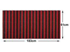 Heart Home Rubber Strips Design Door Mat for Porch/Kitchen/Bathroom/Laundry Room, 24"x72" (Red) 54HH4005.