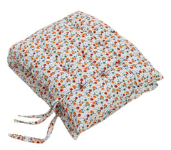 Kuber Industries Flower Printed Microfiber Back & Seat Cushion for Indoor/Outdoor Patio Chair, Rocking Chair, Office Chair, Reclining Chairs with Ties, 18 * 46 Inch (White), Standard, (49KM0285)