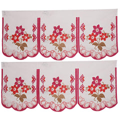 Kuber Industries Flower Cotton 7 Piece 5 Seater Sofa Cover with Center Table Cover (White and Pink) - CTKTC022290