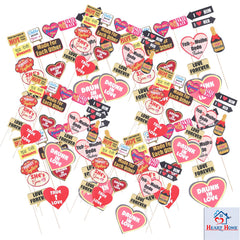 Heart Home Party Photo Props | Cardboard Cupcake Picks |Decorations Supplies for Farewell | Birthday Party | Theme Cupcake Topper | 150 Pieces | PP-8033 | Multicolor