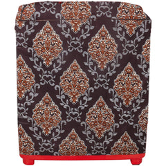 Kuber Industries Floral Design Cotton Top Load Semi Automatic Washing Machine Cover (Brown)-CTKTC14404