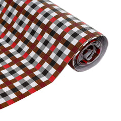 Kuber Industries Check Printed PVC Anti Slip Skid Shelf Mat, 10 Mtr (Maroon)